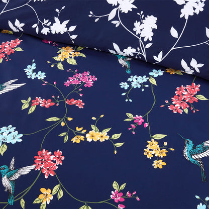 Tropical Bird Navy Blue Duvet Set