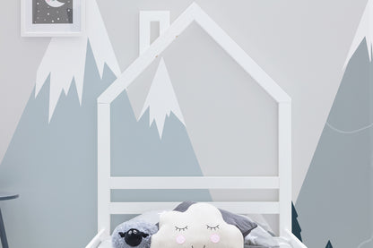 Juni Kids White Wooden House Bed
