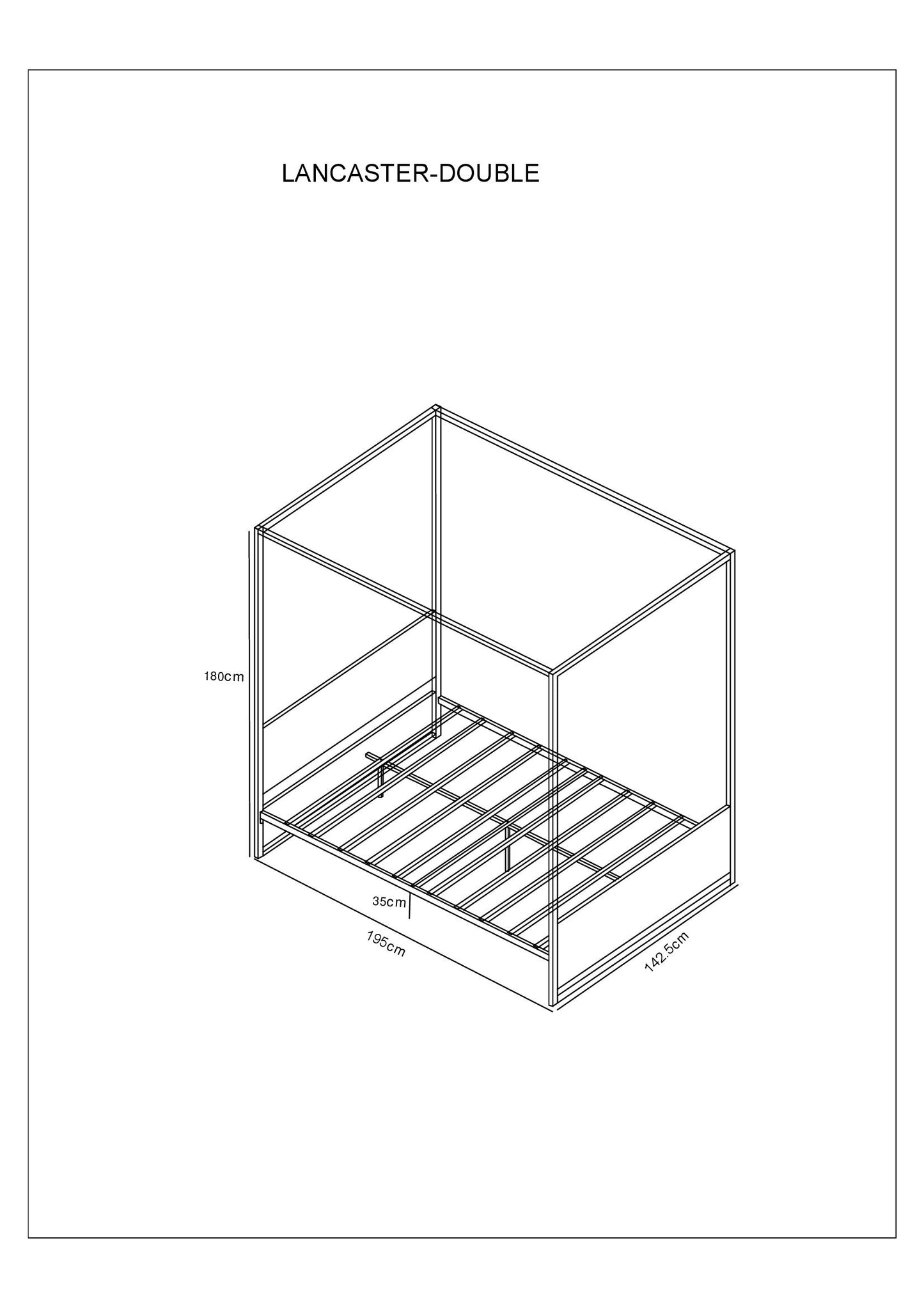 Lancaster Wood And Black Metal Bed
