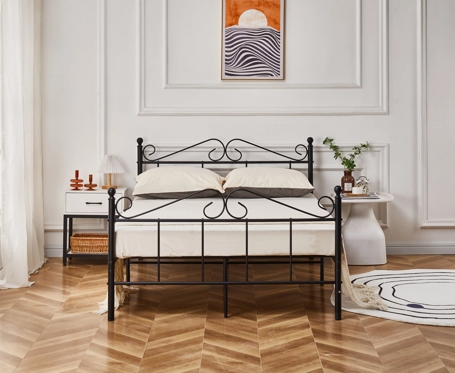 Lindale Vintage Black Metal Bed Frame