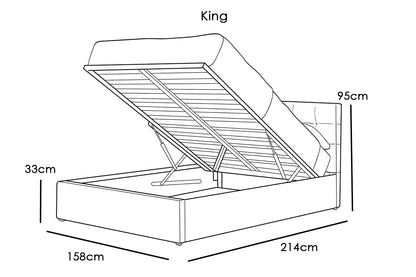Lowther Grey Velvet Ottoman Storage Bed