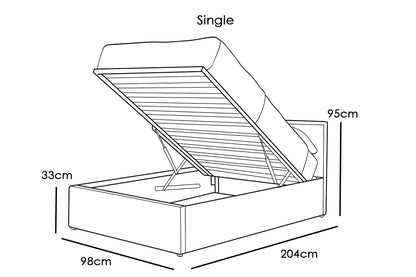 Lowther Grey Velvet Ottoman Storage Bed