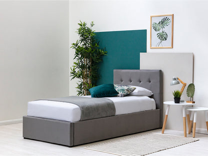Lowther Grey Velvet Ottoman Storage Bed