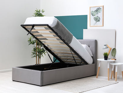 Lowther Grey Velvet Ottoman Storage Bed