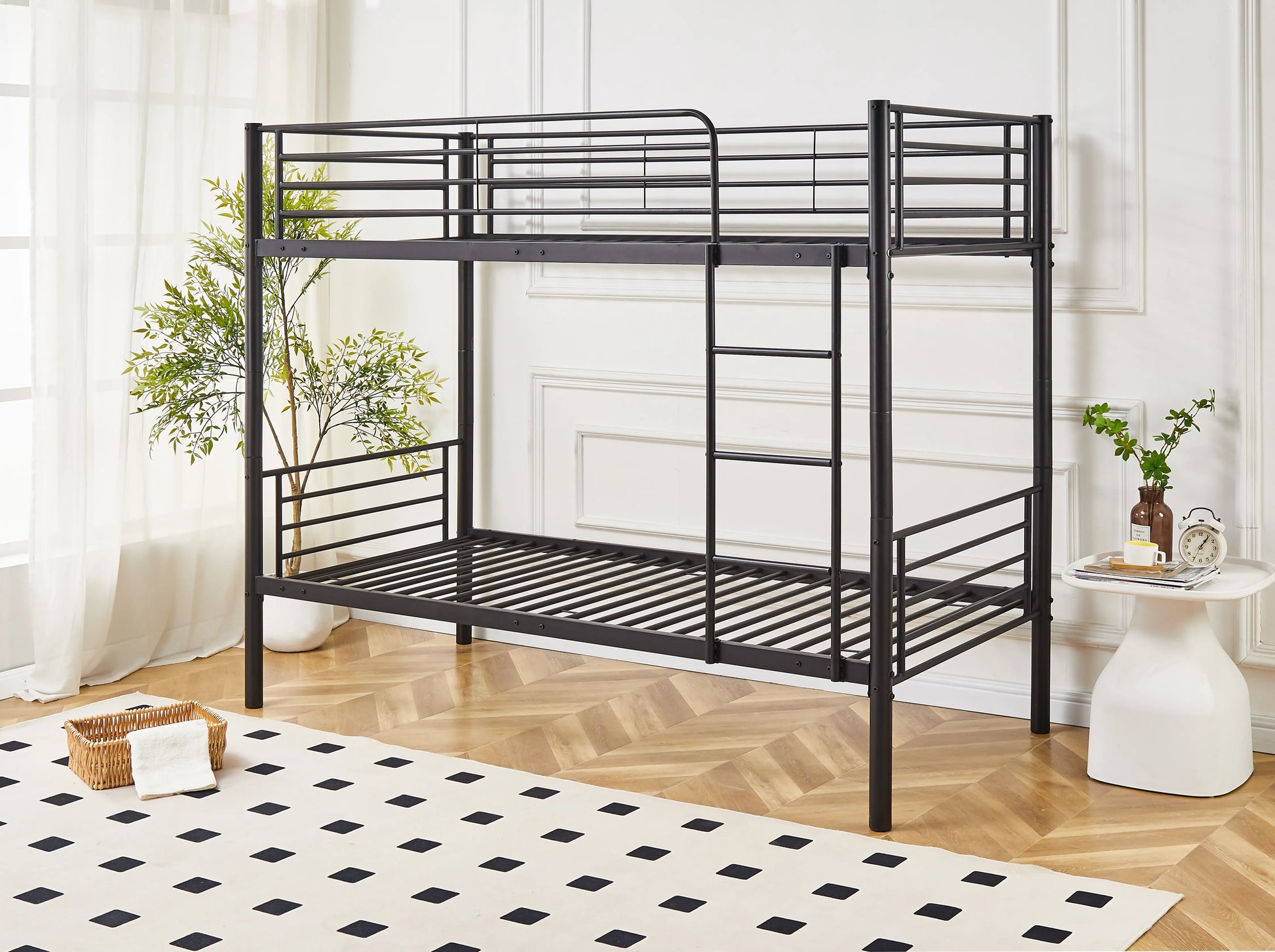 Newby Industrial Black Metal Bunk Bed
