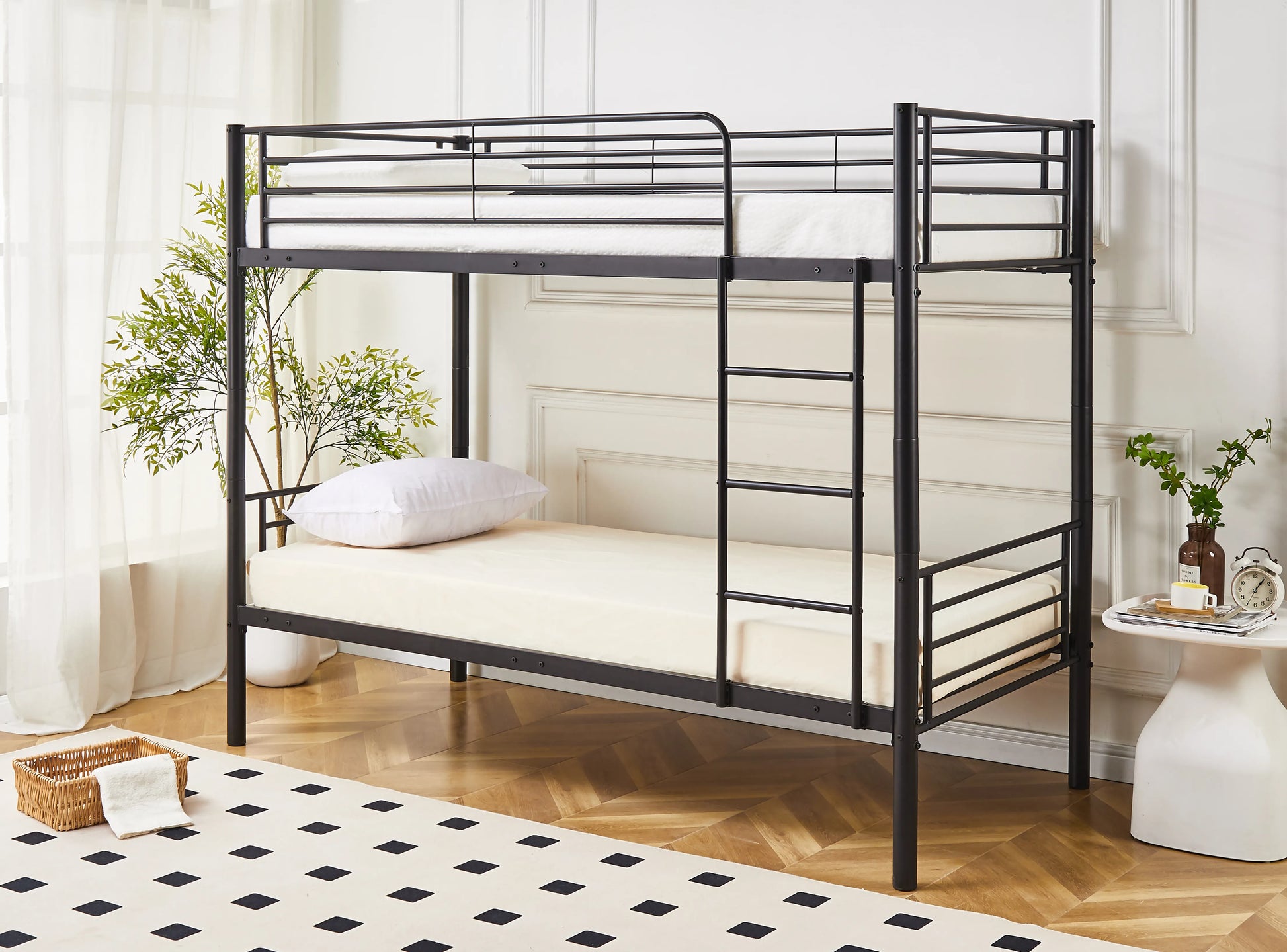 Newby Industrial Black Metal Bunk Bed