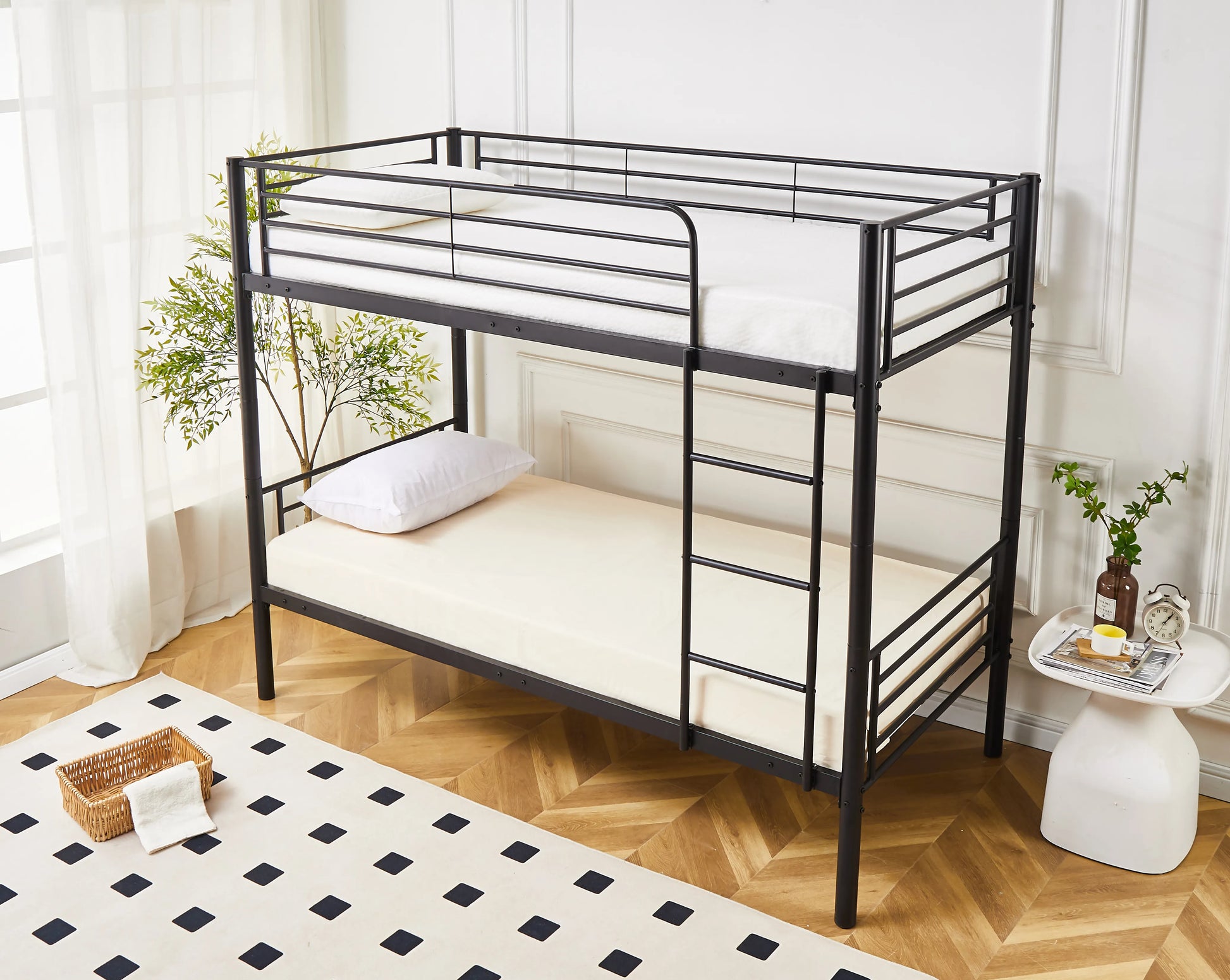 Newby Industrial Black Metal Bunk Bed