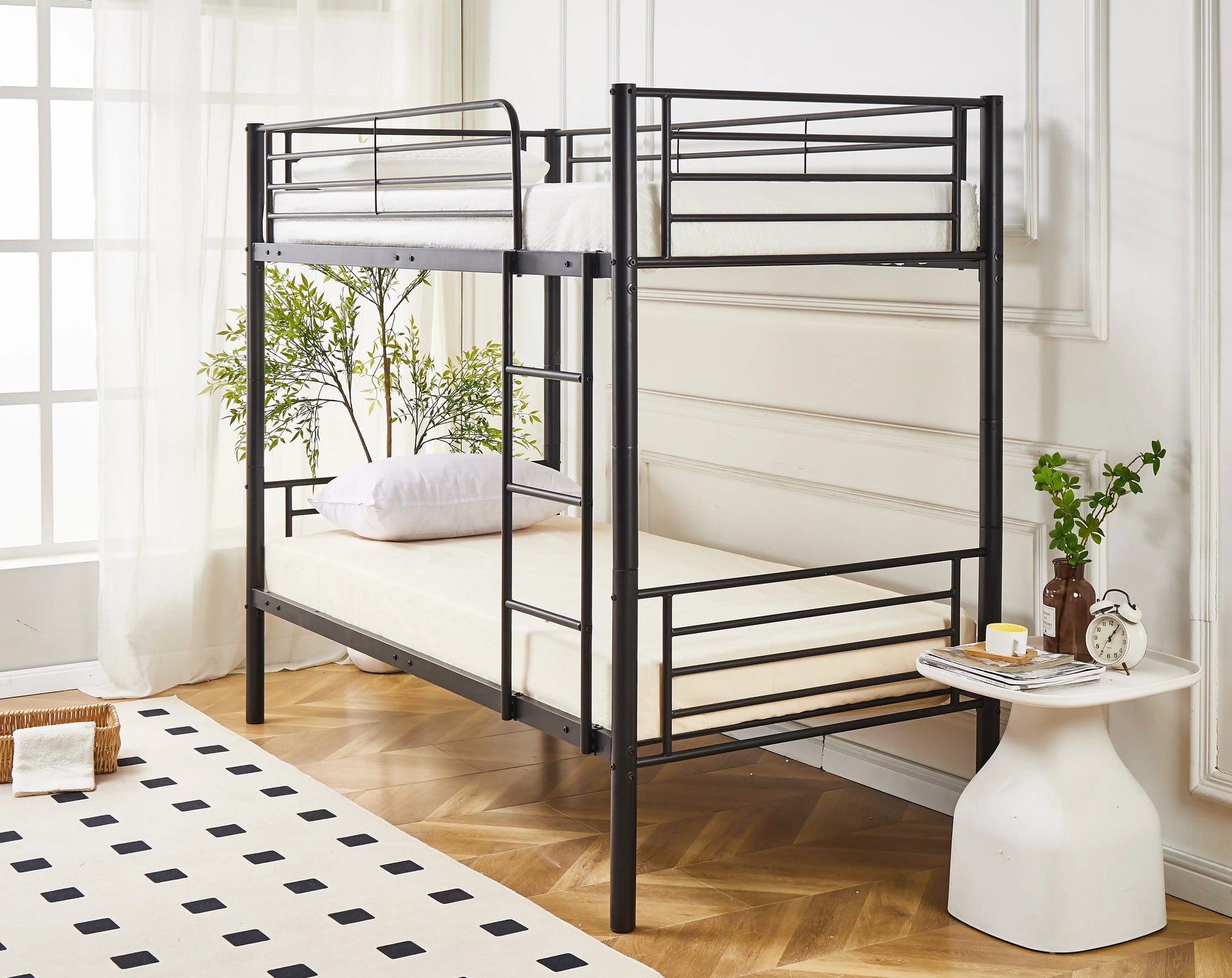 Newby Industrial Black Metal Bunk Bed