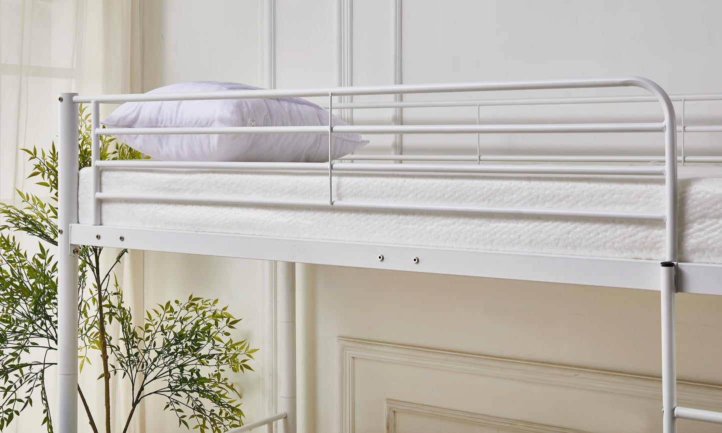 Newby Industrial White Metal Bunk Bed