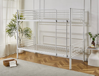 Newby Industrial White Metal Bunk Bed