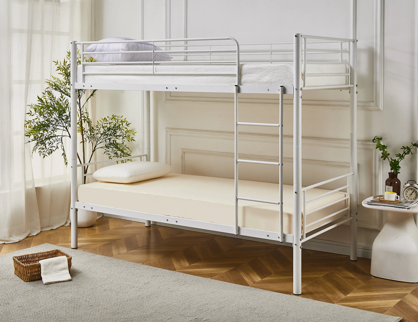 Newby Industrial White Metal Bunk Bed