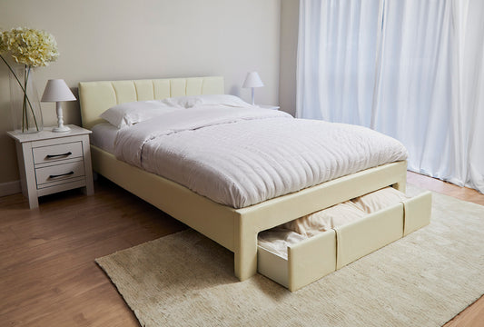 Newtown Cream Fabric Bed