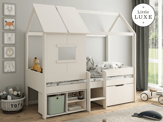 Ordi Mini Playhouse Mid Sleeper Bed with Storage