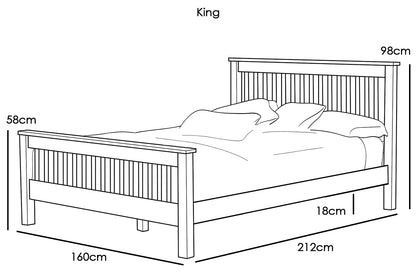 Pickmere Farmhouse White Wooden Bed