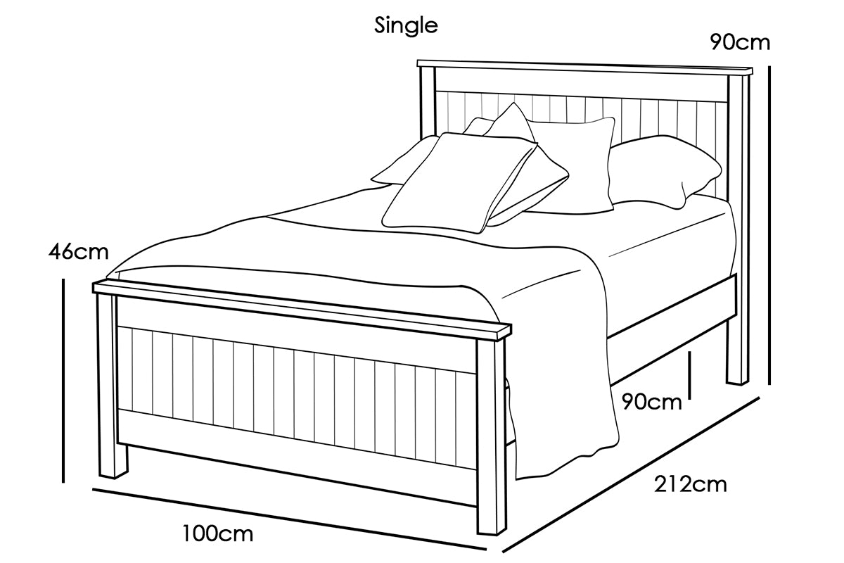 Rostherne Farmhouse White Wooden Bed