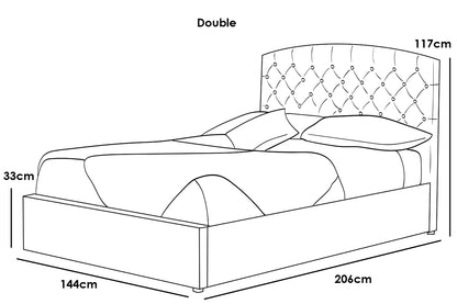 Sedgwick Crushed Silver Velvet Ottoman Storage Bed