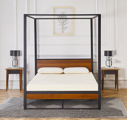 Lancaster Wood And Black Metal Bed
