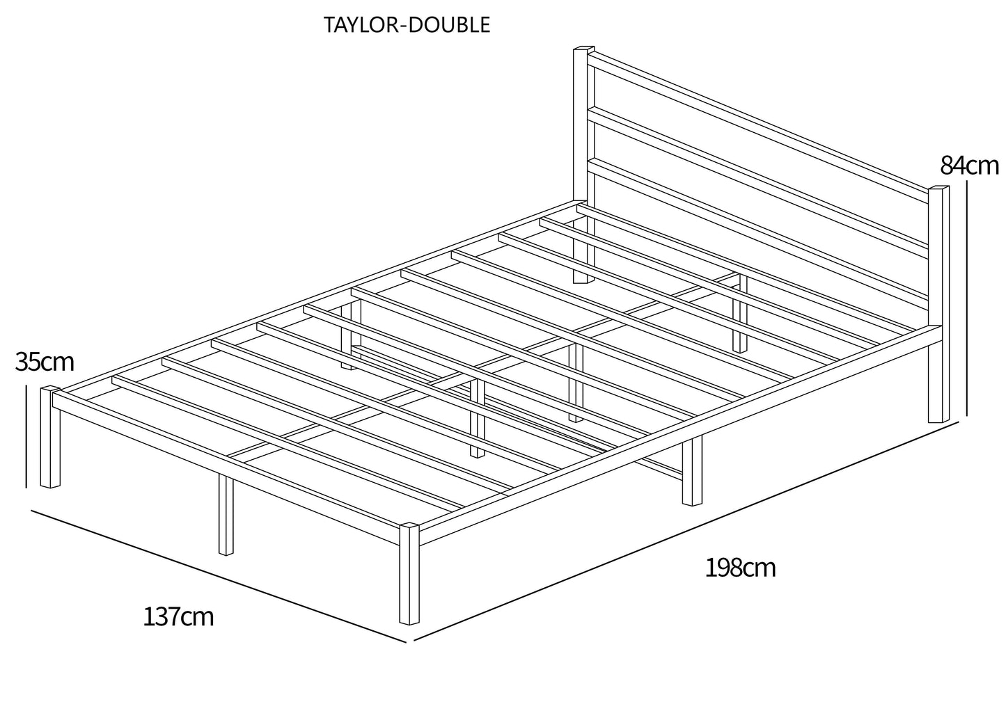 Taylor Minimalist Black Metal Bed Frame
