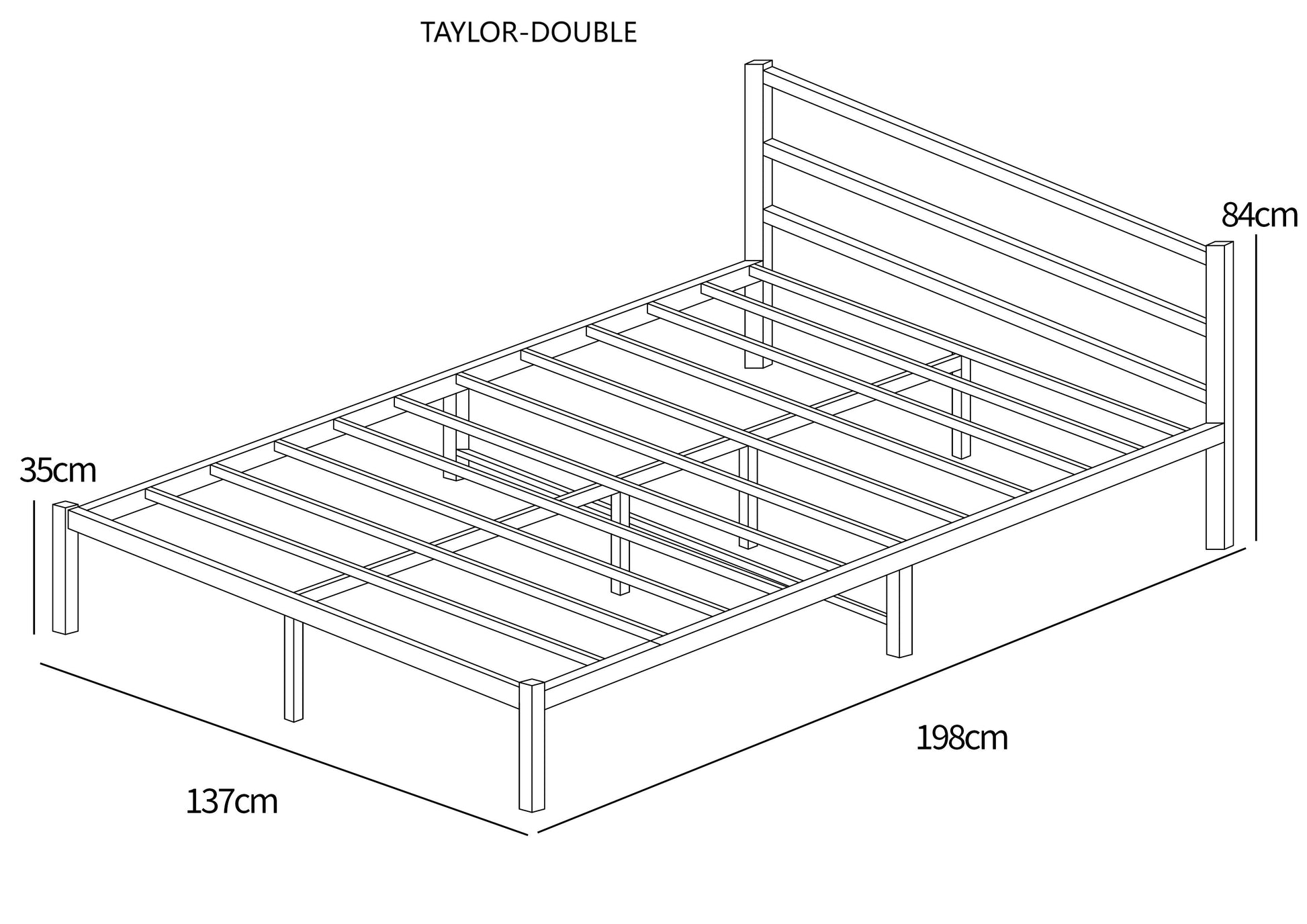 Taylor Minimalist Black Metal Bed Frame