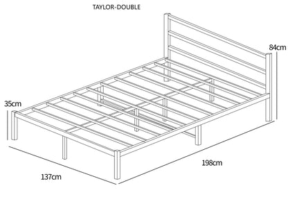 Taylor Minimalist Black Metal Bed Frame