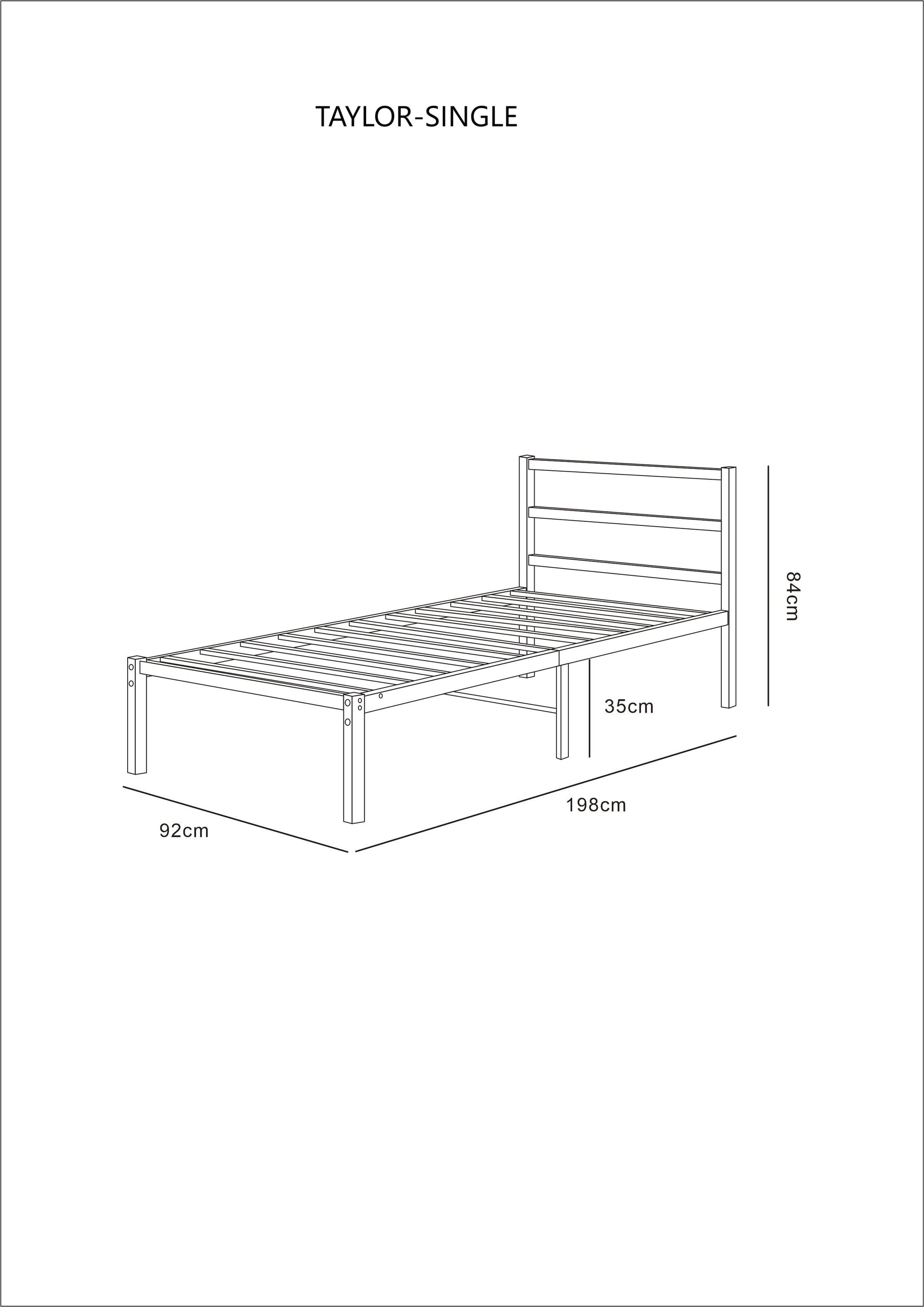 Taylor Minimalist Black Metal Bed Frame