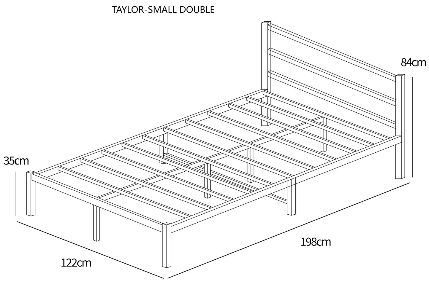 Taylor Minimalist Black Metal Bed Frame