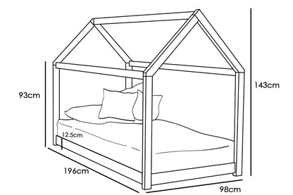 Kids Treehouse White Wooden Bed