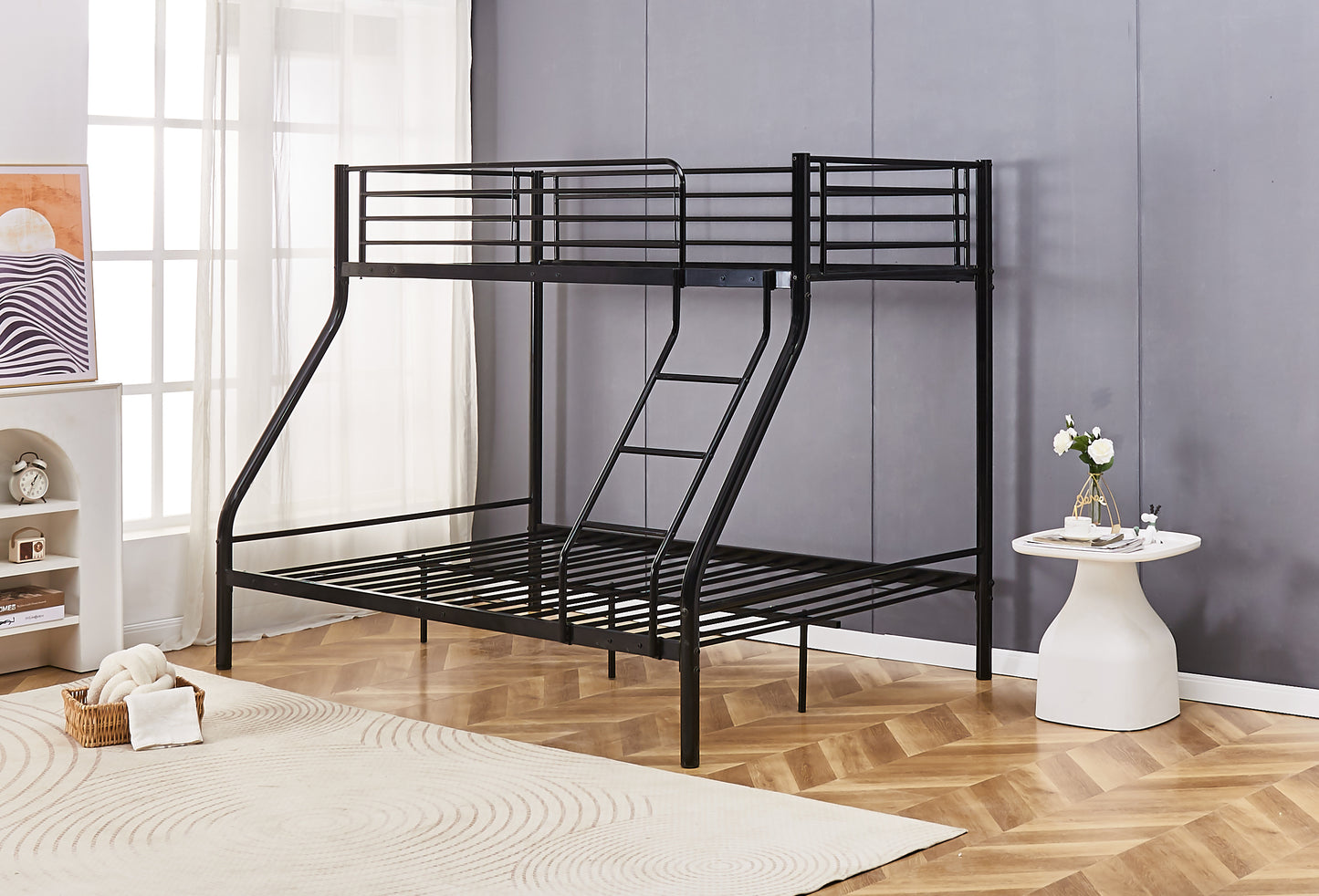 Triple Sleeper Black Metal Bunk Bed