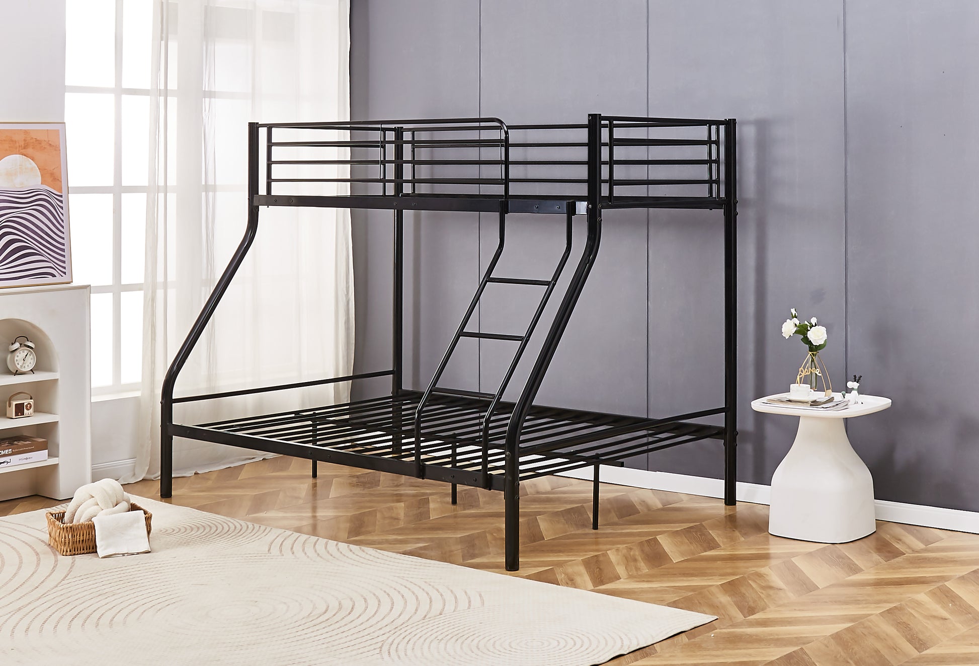 Triple Sleeper Black Metal Bunk Bed