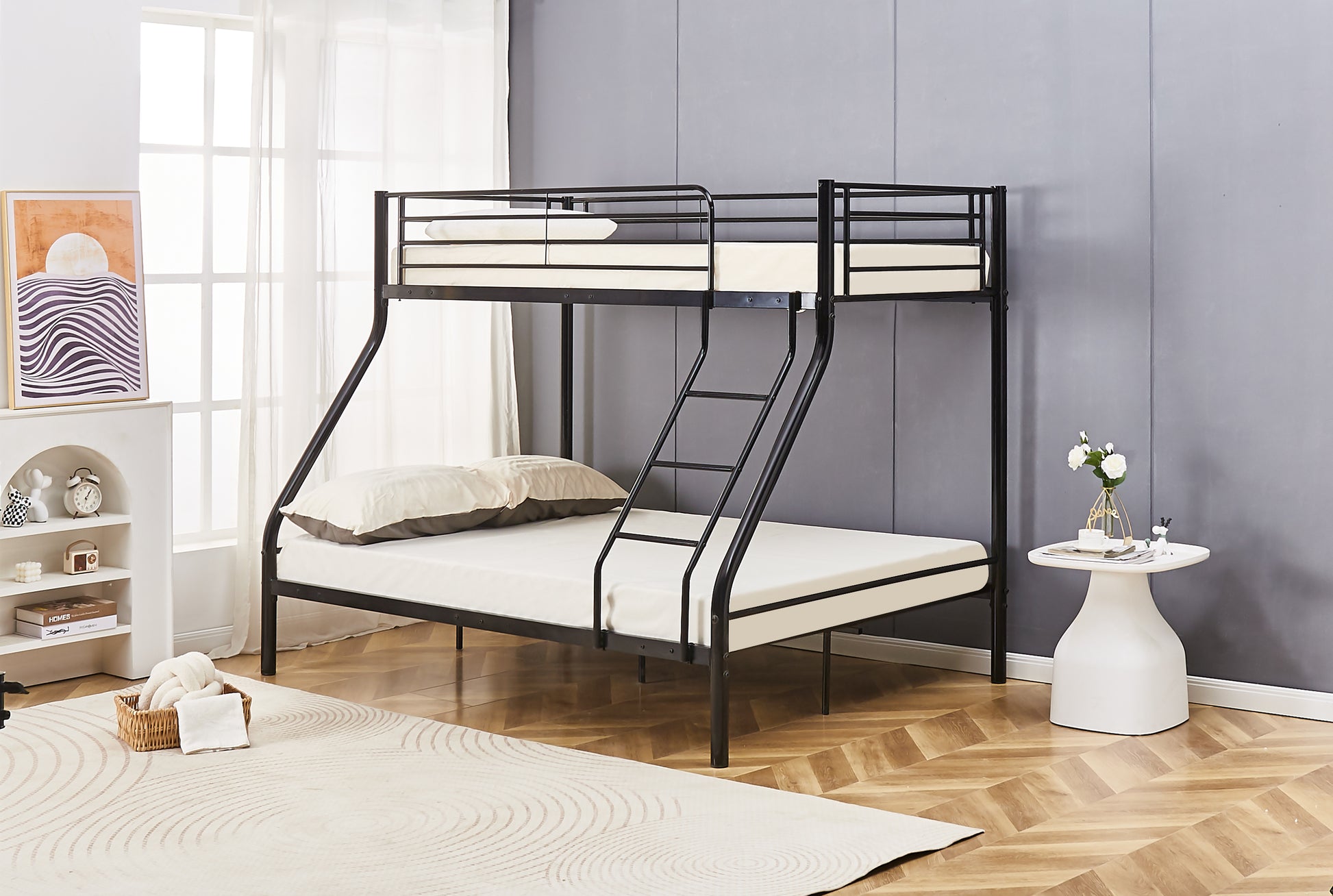 Triple Sleeper Black Metal Bunk Bed