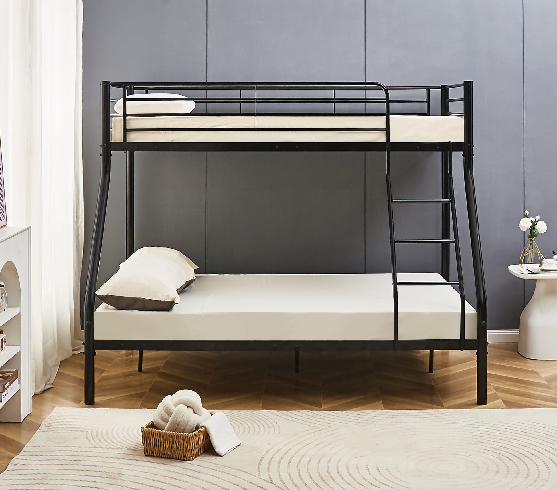 Triple Sleeper Black Metal Bunk Bed