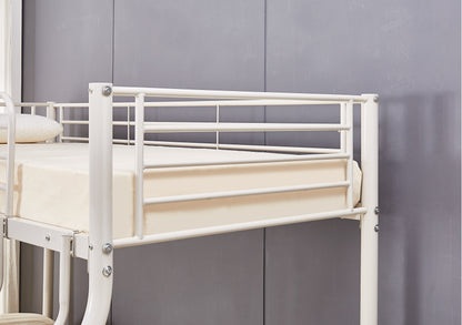 Triple Sleeper White Metal Bunk Bed