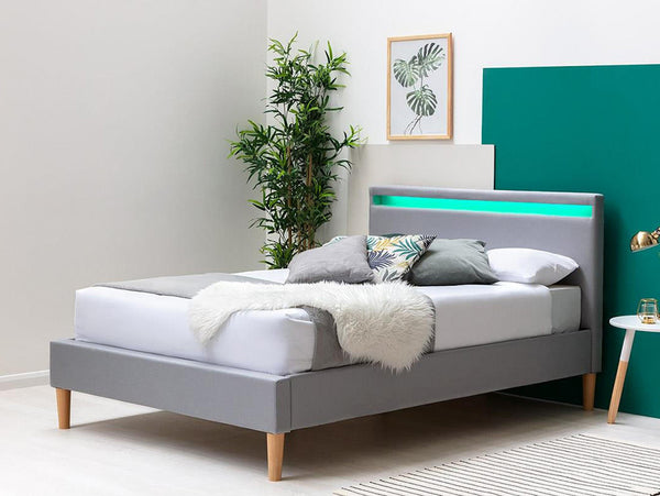 Wentworth LED Fabric Grey Fabric Bed | Crazy Price Beds