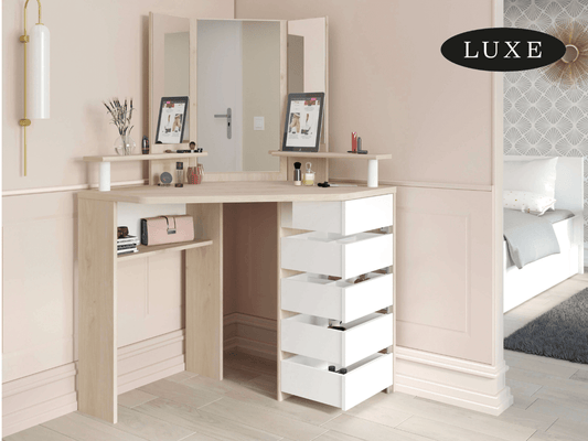 Corner Beauty Bar, White & Natural