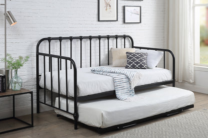 York Industrial Black Metal Day Bed