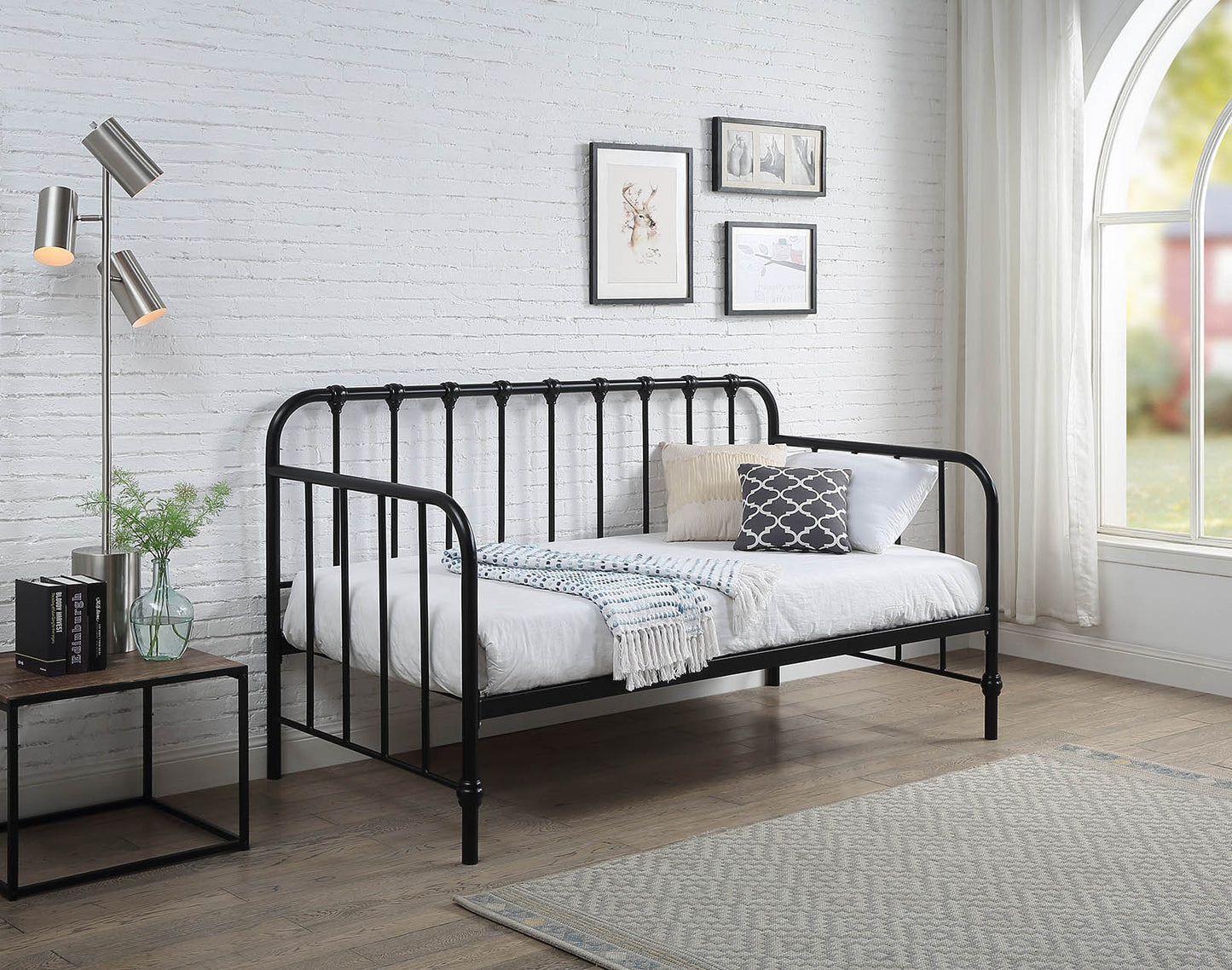 York Industrial Black Metal Day Bed