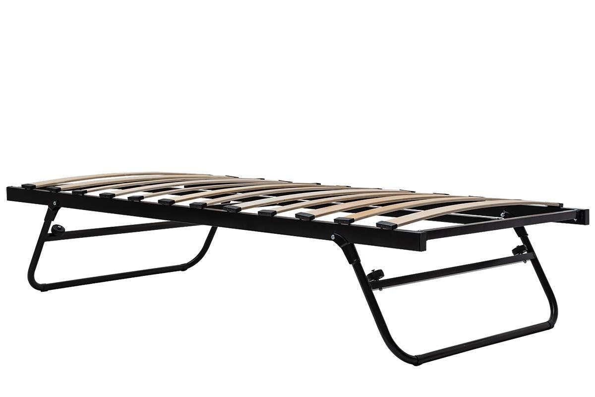 Black Fold Away Metal Trundle Guest Bed Frame