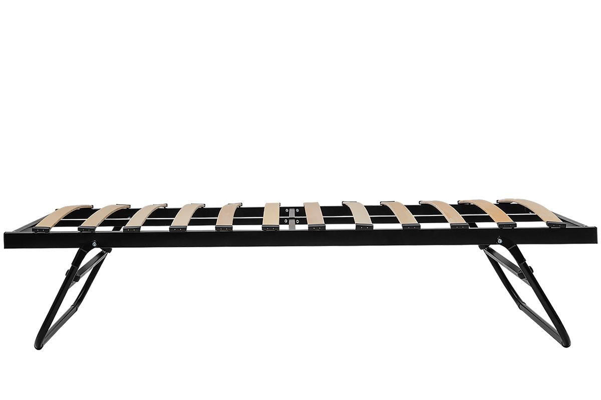 Black Fold Away Metal Trundle Guest Bed Frame